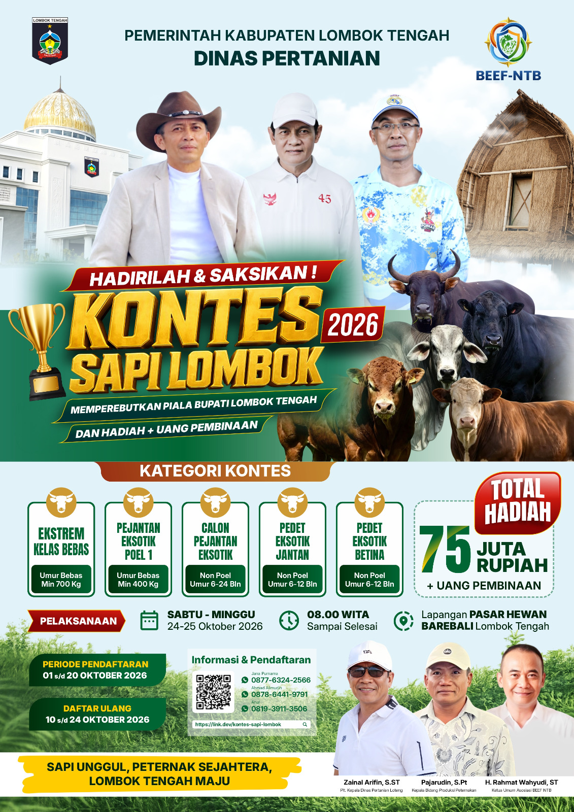 Kontes Sapi Lombok 2026 Meriahkan Hari Jadi ke-81 Lombok Tengah, Angkat Potensi Peternak ke Panggung Prestasi